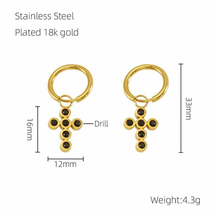 Cute Epoxy Resin Pendientes Earrings High Fashion Minimalist Jewelry Stainless Steel 18k Gold Drop Hoop Earrings