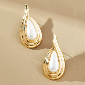 Luxury 14K Gold Plated Studs Earrings Restored Vintage Pearl Teardrop Dangle Earrings