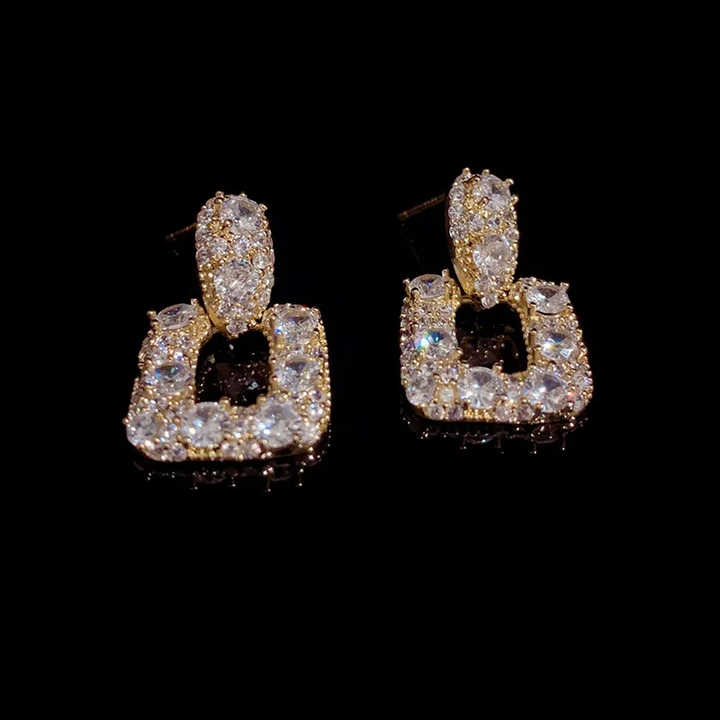 Jewelry 2024 New Luxury and Fashionable Square Earrings Personalized and Versatile Elegant Square Earrings Fashion Jewelry