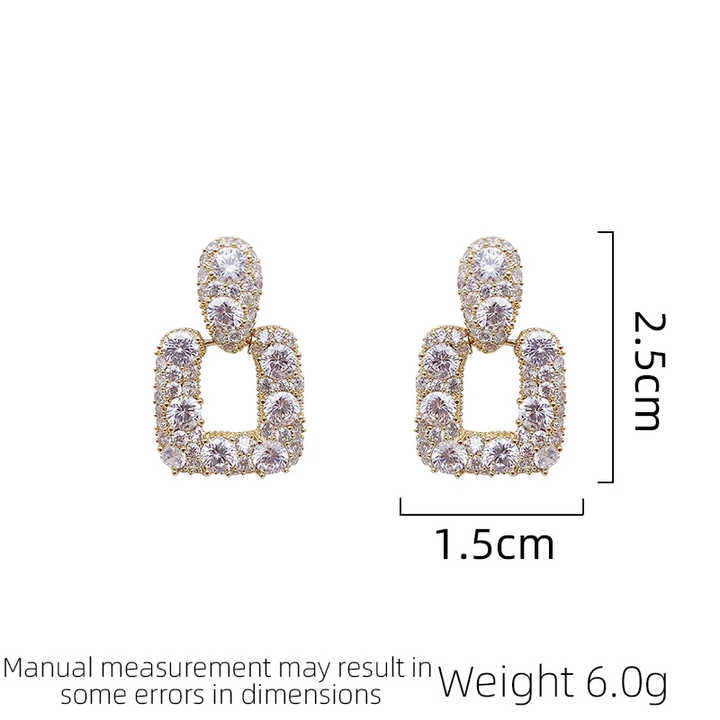 Jewelry 2024 New Luxury and Fashionable Square Earrings Personalized and Versatile Elegant Square Earrings Fashion Jewelry