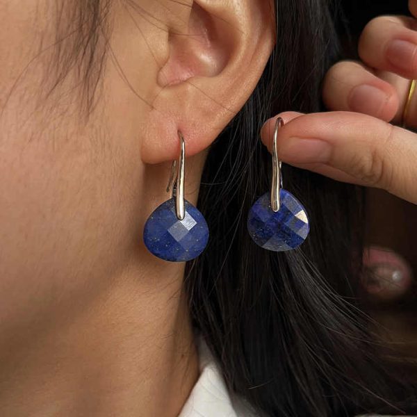 European and American Simple Temperament Water Drop Shape Retro Earrings Fashion Natural Stone Jewelry