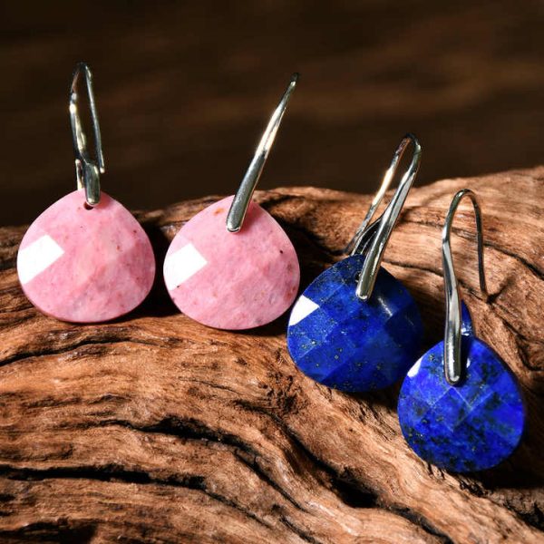 European and American Simple Temperament Water Drop Shape Retro Earrings Fashion Natural Stone Jewelry
