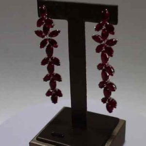 Trendy Silver Plated Brass Leaf Zircon Drop Earrings for Women Wedding Party Festival Jewelry Gift
