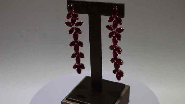 Trendy Silver Plated Brass Leaf Zircon Drop Earrings for Women Wedding Party Festival Jewelry Gift