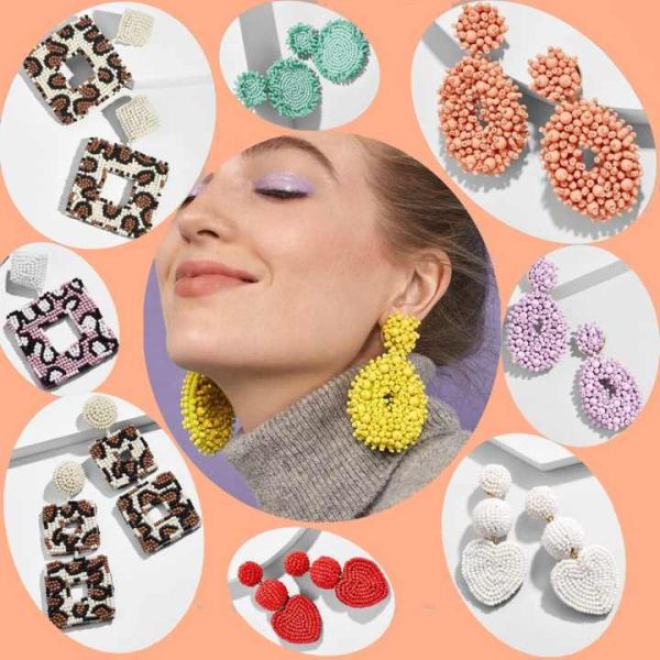 Ethnic Large Bead Tassel Fringe Earrings 2025 Handmade Big Beads Earrings Party Dangle Drop Earrings Gift