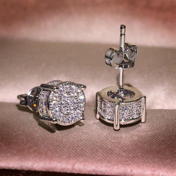 Fashion Geometric Women/man Hip Hop Stud Earrings Zirconia Wedding Party Daily Wearable Fashion