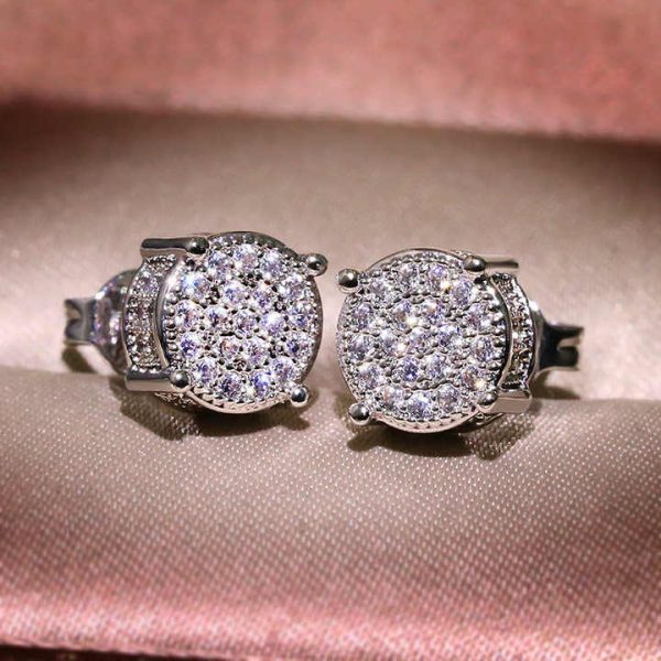 Fashion Geometric Women/man Hip Hop Stud Earrings Zirconia Wedding Party Daily Wearable Fashion