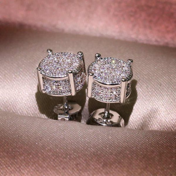 Fashion Geometric Women/man Hip Hop Stud Earrings Zirconia Wedding Party Daily Wearable Fashion