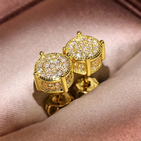 Fashion Geometric Women/man Hip Hop Stud Earrings Zirconia Wedding Party Daily Wearable Fashion