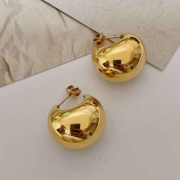 Fashion Jewelry Hypoallergenic Gold Plated Big Earrings Chunky Stainless Steel Drop Earrings for Women Girls
