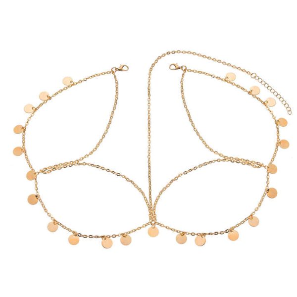 Fancy Day Women Metal Head Chain Hairpiece Headband Fashion Jewelry Multilayers Tassel Round Pendant Head Chain Hair Accessories