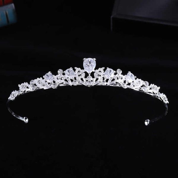 Korean Bride Crown Headwear Rhinestone Zircon Fashion Forehead Jewelry for Princess Birthday Anniversary Children's Show