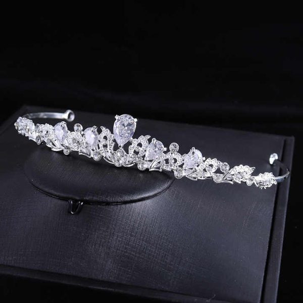 Korean Bride Crown Headwear Rhinestone Zircon Fashion Forehead Jewelry for Princess Birthday Anniversary Children's Show