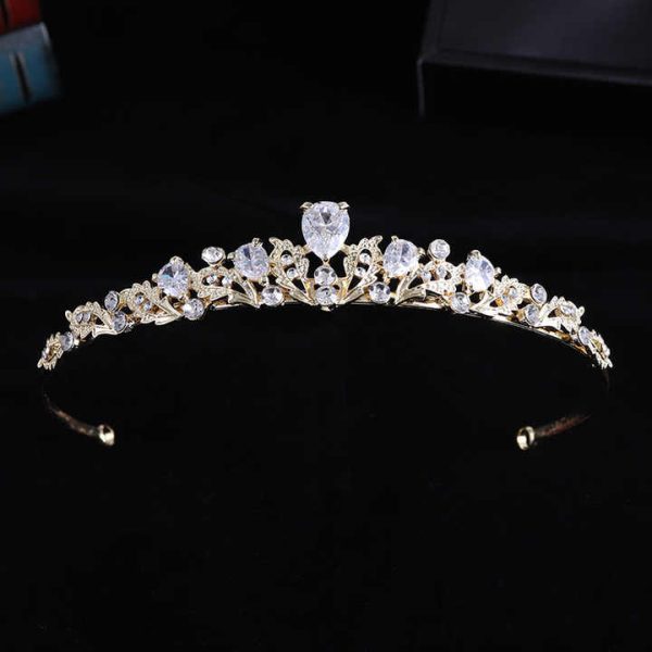 Korean Bride Crown Headwear Rhinestone Zircon Fashion Forehead Jewelry for Princess Birthday Anniversary Children's Show