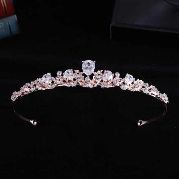 Korean Bride Crown Headwear Rhinestone Zircon Fashion Forehead Jewelry for Princess Birthday Anniversary Children's Show