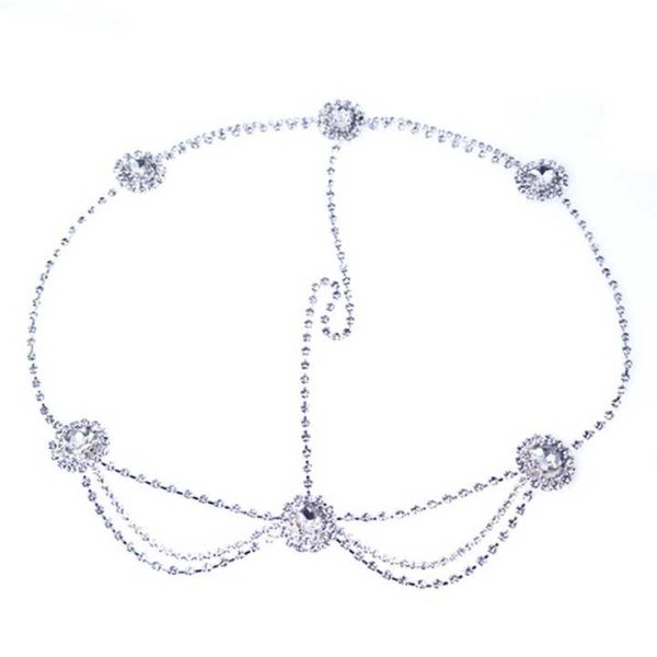 N-33 Women Simple Hair Chain Accessories Rhinestone Crystal Diamond Ethnic Tassel Forehead Jewelry