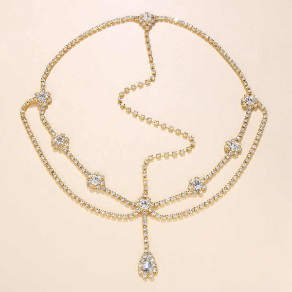 SY-51 Women Simple Hair Chain Accessories Rhinestone Crystal Drop Diamond Tassel Forehead Jewelry