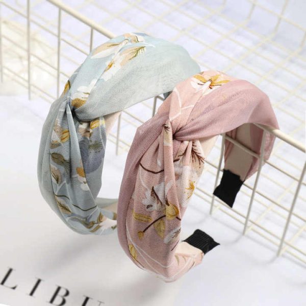 Spring Fashion Wholesales Women New Hair Band Flower Wide Plastic Cross Forehead Hair Band Headband