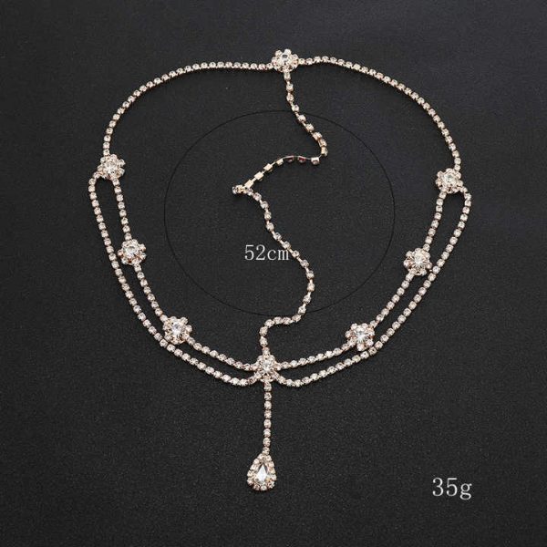 Wedding Bridal Teardrop Tiara Hairjewelry Women Flower Crystal Rhinestone Forehead Head Chain Headpiece