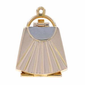 Women's Vintage 14k Hand Bag Pendant Real 18k Yellow Gold Plated Opens for Fashion Jewelry on Wedding Party & Gift Occasions