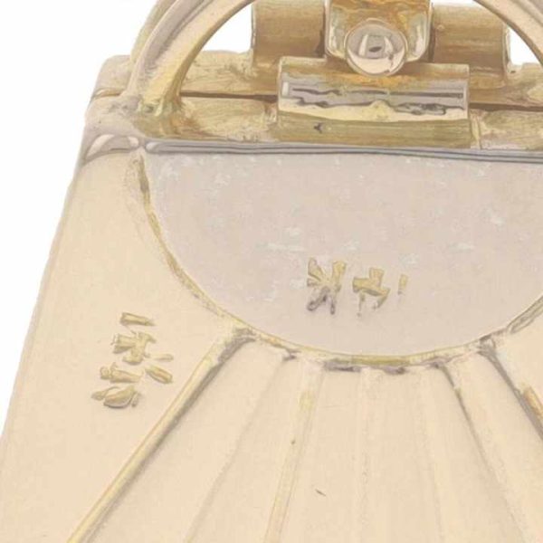 Women's Vintage 14k Hand Bag Pendant Real 18k Yellow Gold Plated Opens for Fashion Jewelry on Wedding Party & Gift Occasions