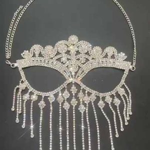 Elegant Rhinestone Crystal Face Chain for Women | Tassel Design Dollar Pendant Jewelry