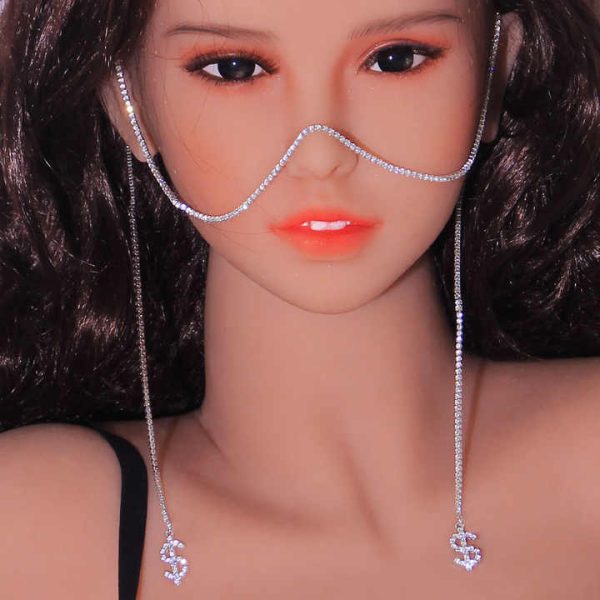 Hot Selling Rhinestone Dollar Pendant Face Chain Ladies Fashion Face Jewelry Chain