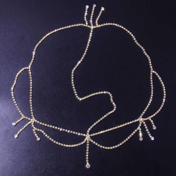 Luxury Rhinestone Bridal Forehead Chain Jewelry Piece Crystal Tassel Hair Wedding Veil Accessories Forehead Jewelry for Women