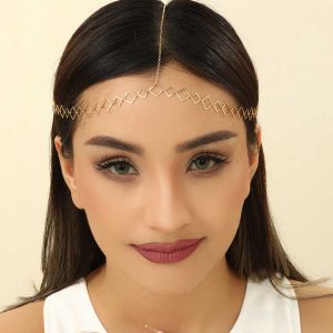 Simple Forehead Chain Headpiece Wedding Hairband Boho Head Chain Indian Bridal Jewelry Gift