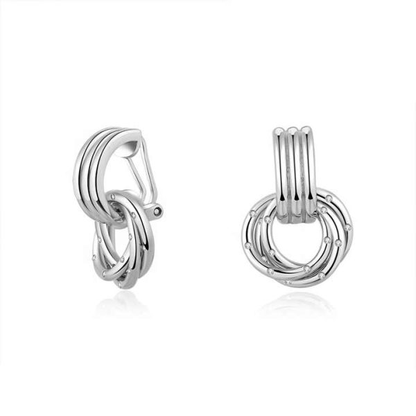 925 Sterling Silver Rope Chain Hoop Lock French Pop Clasp Earrings Modern Original Women's Children's Jewelry for Parties Gifts