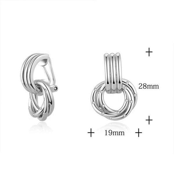 925 Sterling Silver Rope Chain Hoop Lock French Pop Clasp Earrings Modern Original Women's Children's Jewelry for Parties Gifts