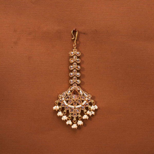 Antique Classic Maang Tikka with Gold Plating Fashionable Forehead Jewelry in Artificial Jewellery Collection
