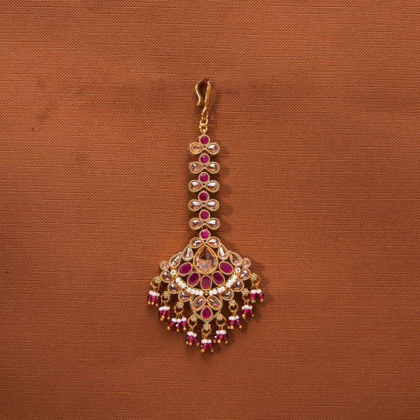 Antique Classic Maang Tikka with Gold Plating Fashionable Forehead Jewelry in Artificial Jewellery Collection