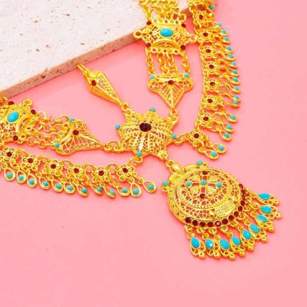Bohemian Style Golden Tassel Forehead Pendant Hair Clip Wedding Indian Kundan Head Accessories Gypsy Women Party Jewelry Gifts