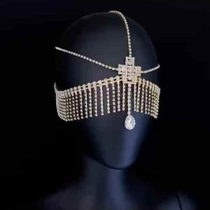 Elegant Rhinestone Crystal Tassel Hairpin for Women - Princess Cut Tibetan Silver Hair Accessory for Party, Anniversary, Engagement Gifts