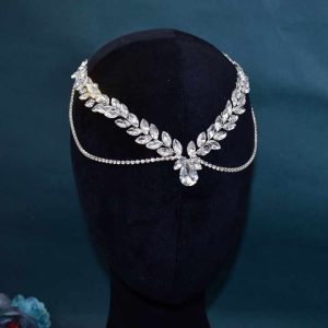 Elegant Bridal Wedding Crystal Rhinestone Crown Headband Forehead Jewelry Hair Accessory