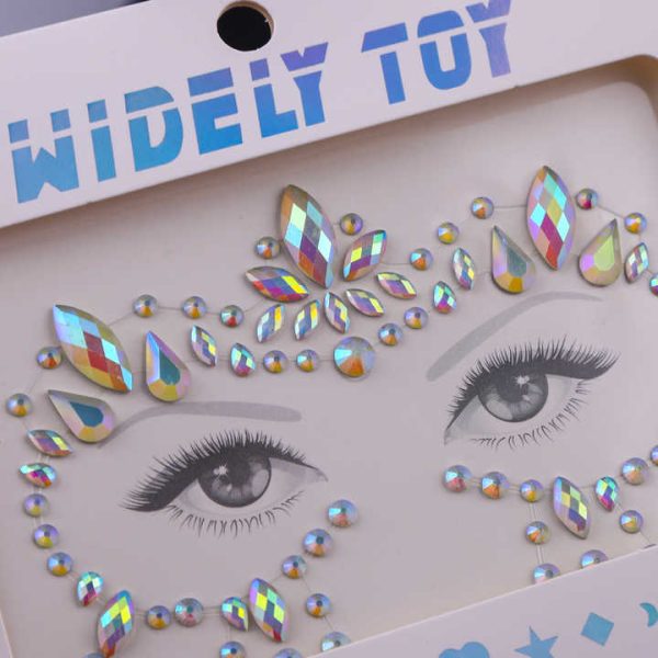 Luxury Happy Face Lifting Stickers Crystal Tattoo Stickers for Party Decoration