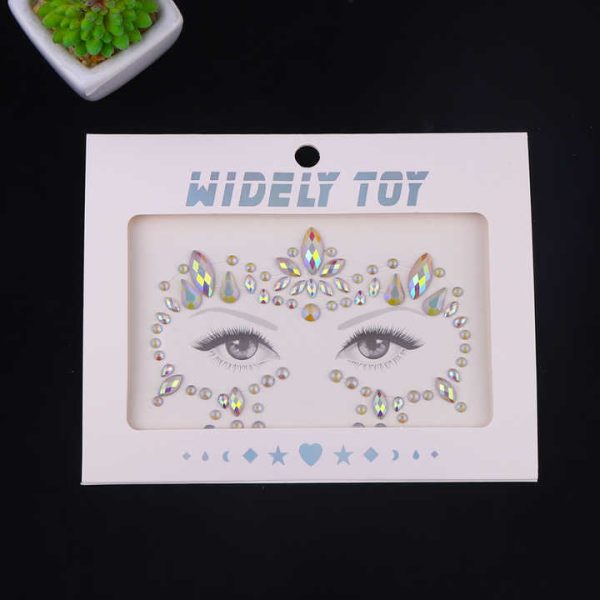 Luxury Happy Face Lifting Stickers Crystal Tattoo Stickers for Party Decoration
