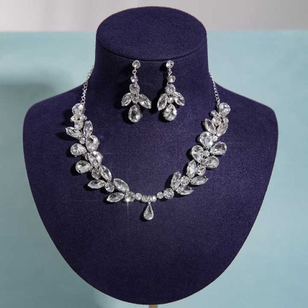Women's Crystal Bridal Forehead Jewelry Headpiece and Earrings Also Be Necklace Rhinestone Teardrop Hair Jewelry