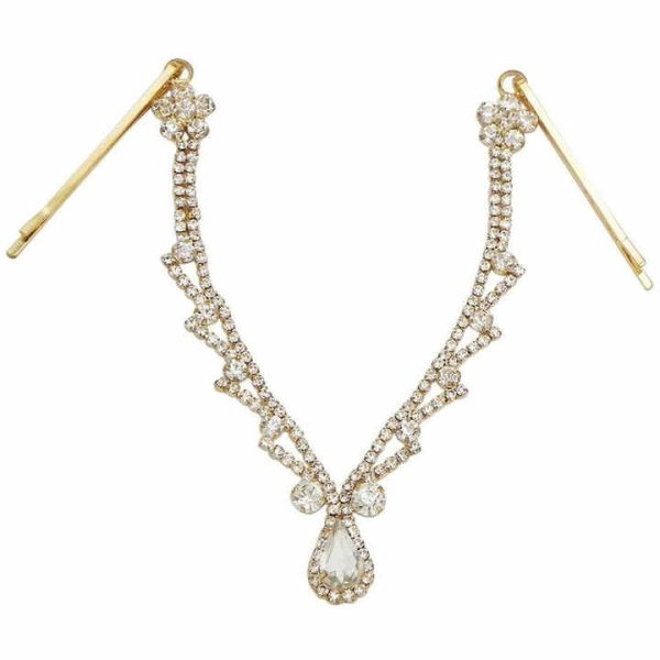 Fashion Elegant Lady Jewelry Gem Waterdrop Bridal Forehead Chain Hair Jewelry