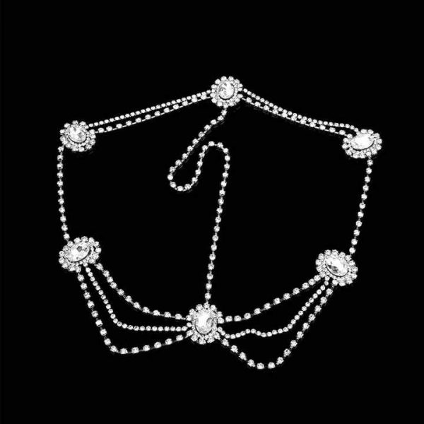 Fancy Day Bohemian Rhinestone Bridal Headband Chain for Women Wedding Crystal Forehead Hair Accessories