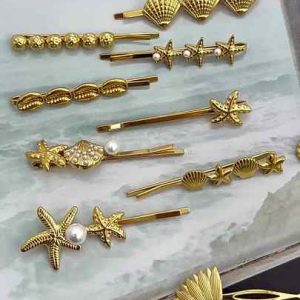 Stainless Steel and Copper Hair Clips for Women, Wedding Party Accessories, No Bend No Crease Korean Style Resin Claw Clips