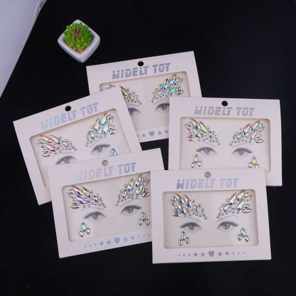 Flat Back Acrylic Crystal Sticker Rhinestone Sticker Face Sticker for Party Decoration