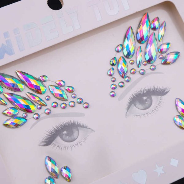Flat Back Acrylic Crystal Sticker Rhinestone Sticker Face Sticker for Party Decoration