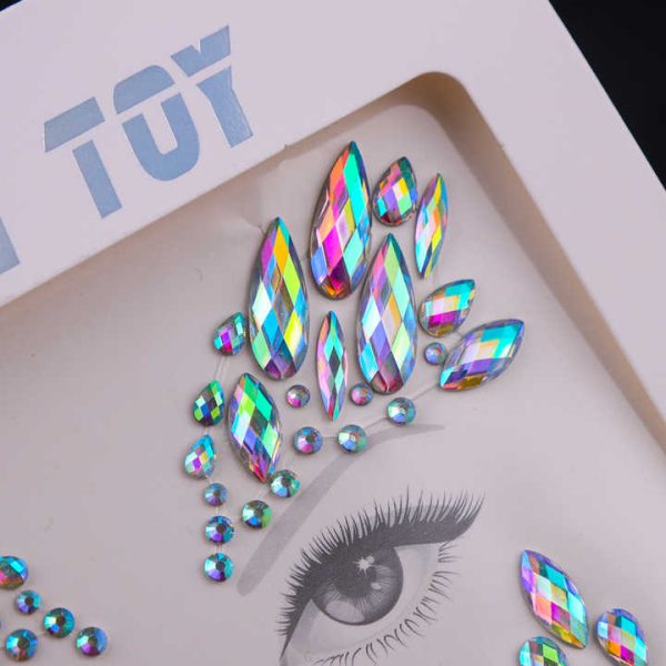 Flat Back Acrylic Crystal Sticker Rhinestone Sticker Face Sticker for Party Decoration