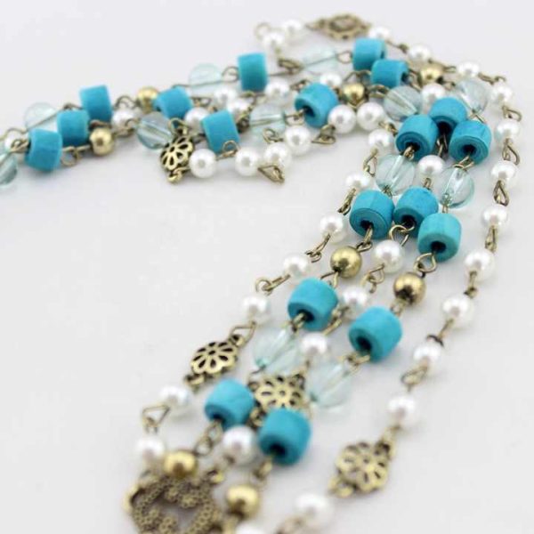 Fashion Delicate Bohemian Style Multilayer Green Bead Tassel Head Forehead Pendant Chain for Women's Headwear