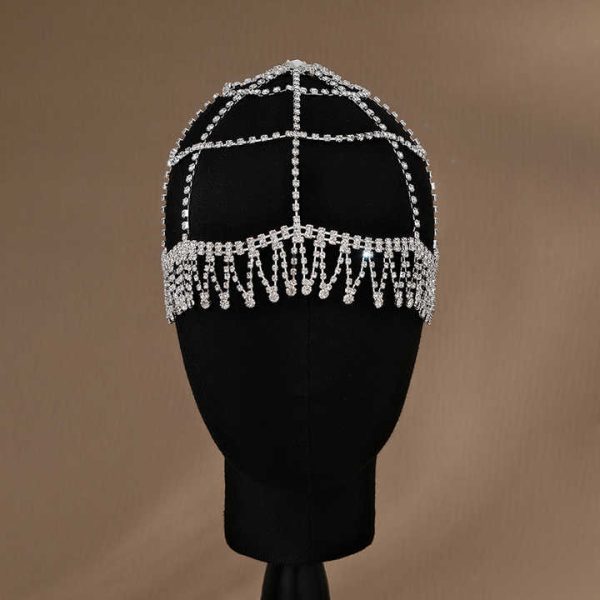 Fashion Multi-layered Rhinestone Forehead Hair Accessories Hair Chains Tassel Hair Cap Head Chain Jewelry Party for Women