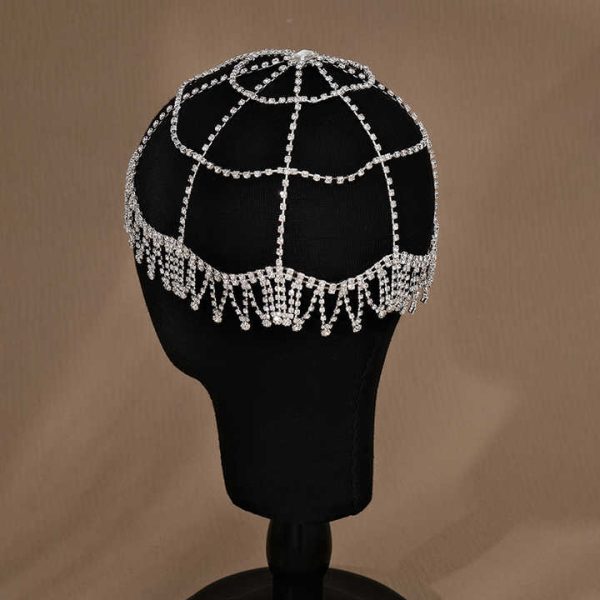 Fashion Multi-layered Rhinestone Forehead Hair Accessories Hair Chains Tassel Hair Cap Head Chain Jewelry Party for Women