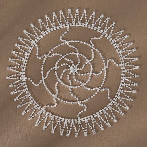 Fashion Multi-layered Rhinestone Forehead Hair Accessories Hair Chains Tassel Hair Cap Head Chain Jewelry Party for Women