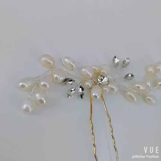 Bridal Crystal Rhinestone Alloy Pearl Hair Jewelry Tiara for Wedding Forehead Accessory